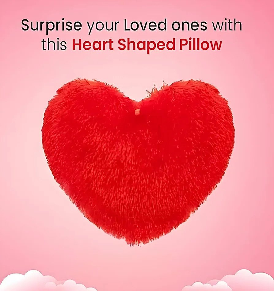 Heart Shape ( 12 × 12 ) Cushion Pillow Valentine Gift for Girlfriend Boyfriend Couples Husband and Wife Valentine's Day Love Pillow Valentine Week Gift Item Cushion, Cushion Set