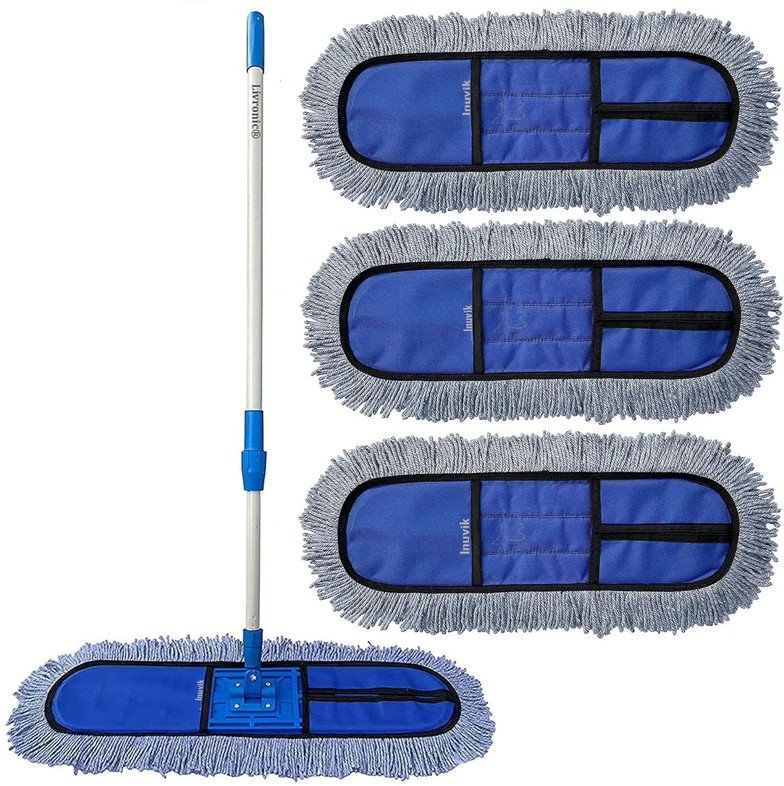 Wet and Dry 18 Inch Mop Floor Cleaning Mop For|Home|Office|Hotes (3extra refill) Wet & Dry Mop (Blue)