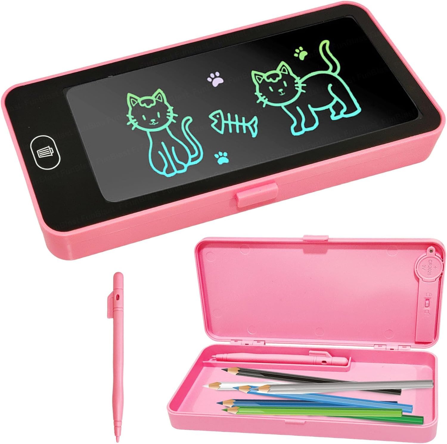 Writing Tablet Pencil Case for Kids – 2 in 1 LCD Digital Slate for Kids, E-Note Pad, Pencil Box for Kid, Doodle Writing Board for School Going Kid, Educational