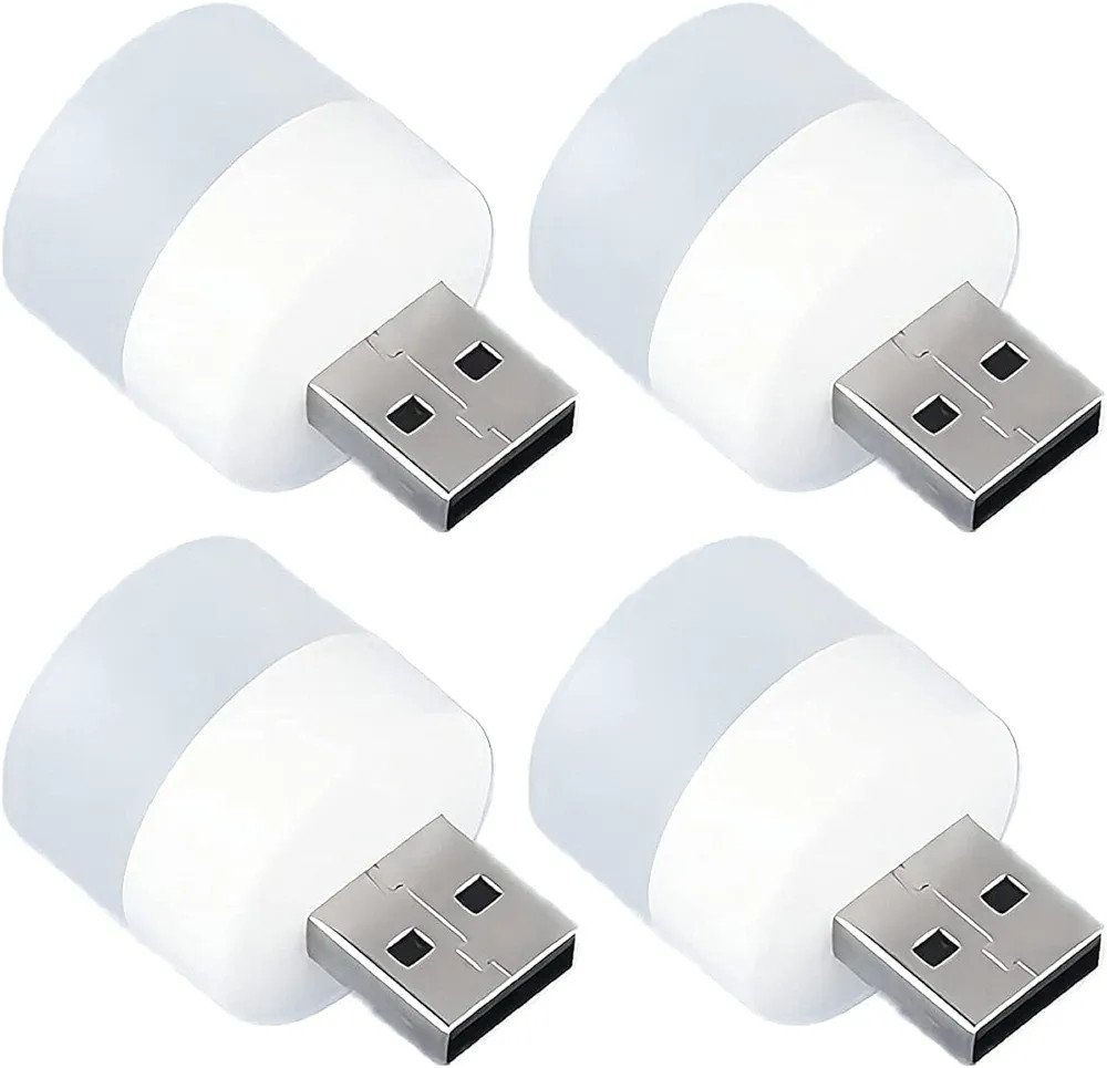 4 pc  Plug in LED Night Light Mini USB LED Light Flexible USB LED Ambient Light Mini USB LED Light, LED Portable car Bulb, Indoor, Outdoor, Reading, Kitchen,Sleep
