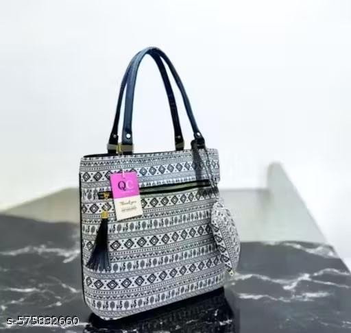 Junglee Pattern Black Combo Pouch Handbag for Girls