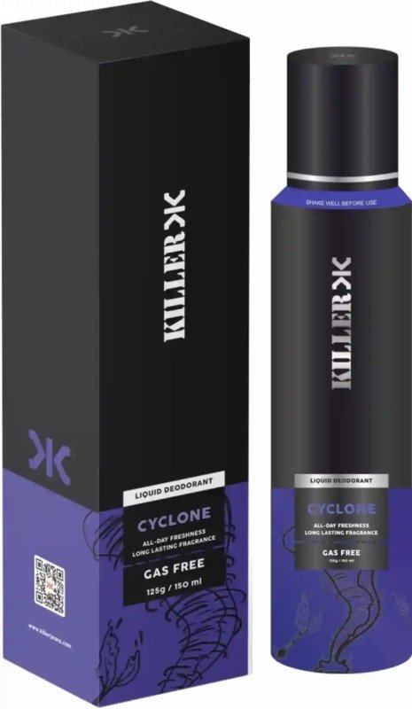 KILLER Cyclone No Gas Deodorant Deodorant Spray  -  For Men & Women (150 ml)