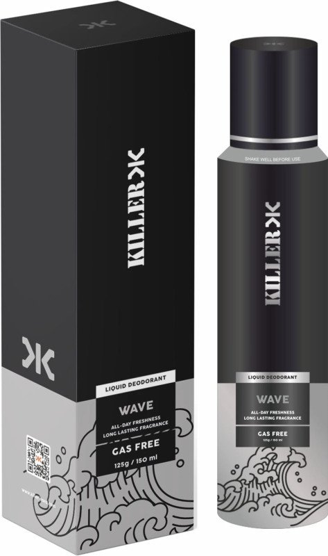 KILLER Wave No Gas Deodorant Spray  -  For Men (150 ml)